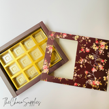 12 cavity Brown Floral Soft Slider Chocolate Box