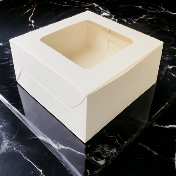 ITC White Window Cake Box | 2 pound | 10x10x5inch