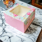 Buy the most attractive one pound floral cake box online at affordable rates