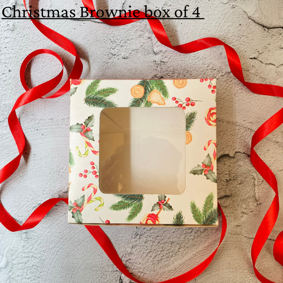 Christmas Theme | Brownie Box of 4 | Pack of 10pcs
