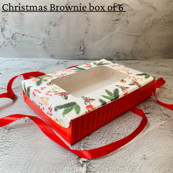 Christmas Theme Brownie box | Brownie Box of 6 | Pack of 10pcs