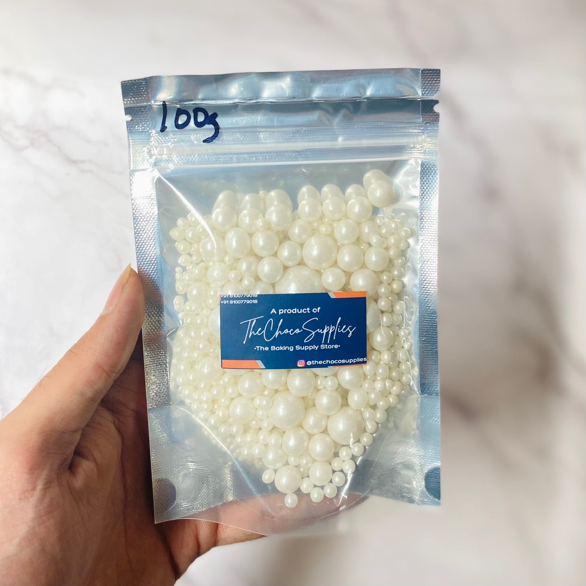 Mix Size White Pearls, Premium Sprinkles