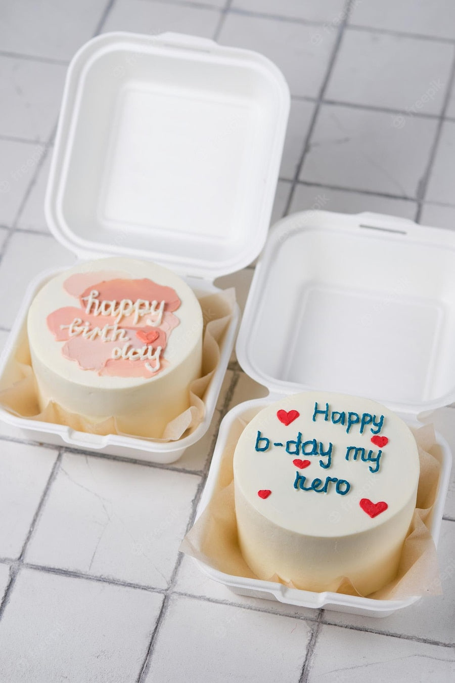 Hand-Painted Bento Cake Box 6x6 to Go Containers Compostable Clamshell Take Out Food Containers 50pk Disposable Lunchbox Cake Boxes (Pulp Color)