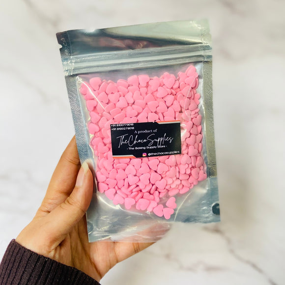 Real Heart Shape | Pink Colour | Premium Sprinkles | 100gms