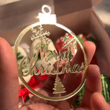 Merry Christmas Bell topper | Acrylic Charm/Cutout | Merry Christmas Hanging topper | (Pack of 10)
