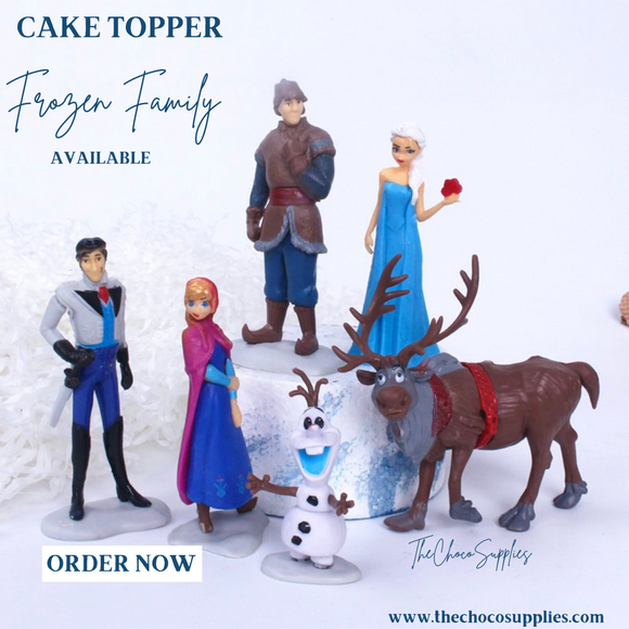 Frozen Topper | Elsa topper | Frozen Family | Mini Figurine | Cake topper | Set of 6.