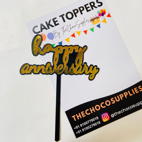 Double Acrylic | Happy Anniversary Cake Topper