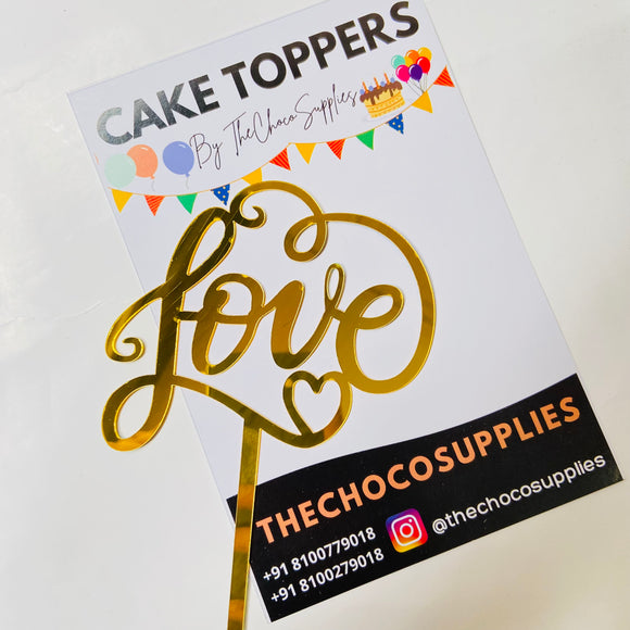 Love Cake topper golden design no.2
