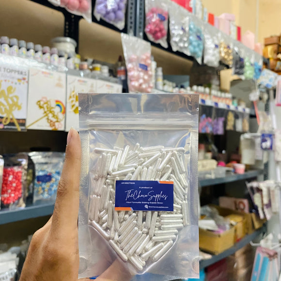 Imported Silver Rod Sprinkles | 50 grams