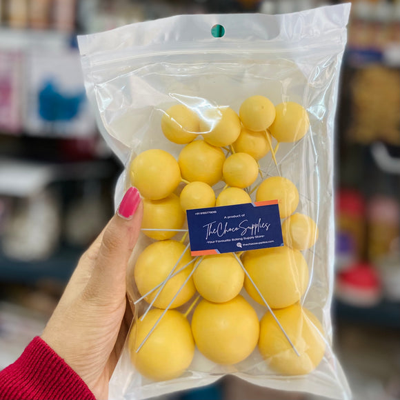 light yellow colour non edible faux balls for cake decoration buy online