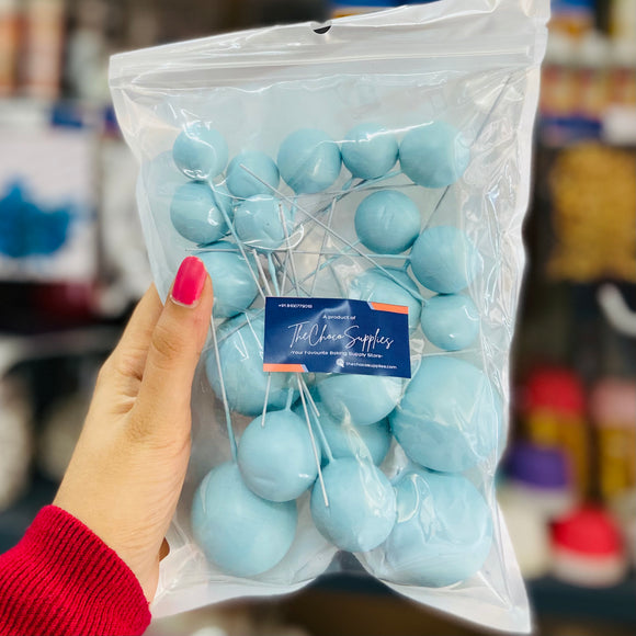 light blue colour non edible faux balls for cake decoration buy online