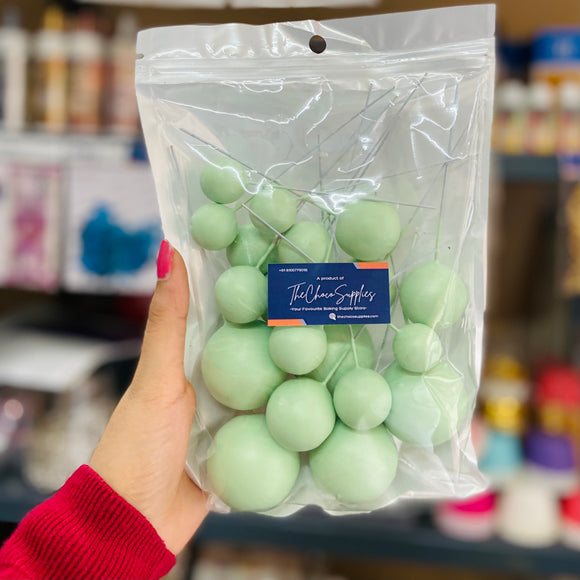 light green colour non edible faux balls for cake decoration buy online