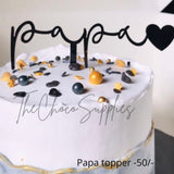 Papa Cake Topper | BLACK | 1pc