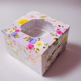 Printed cupcake box of 4 with window