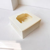 4 cavity cupcake box | ITC White | With Window