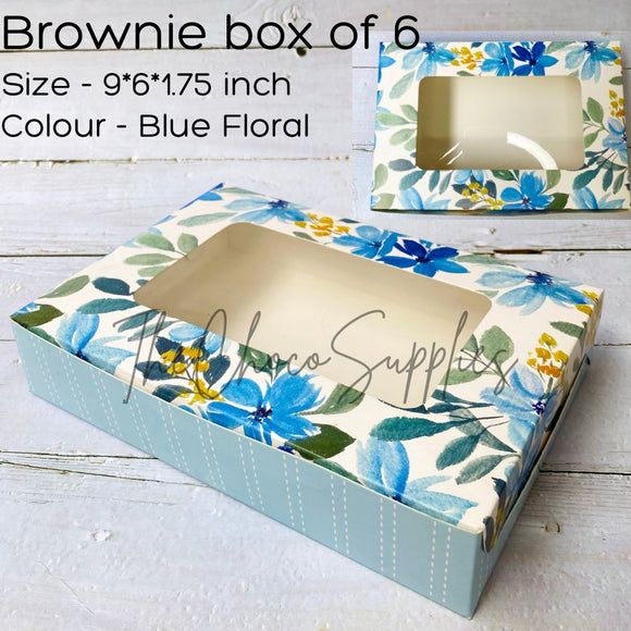 Blue Floral 6 Brownie of Box