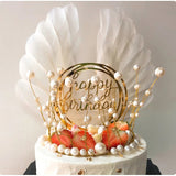 Angel Wings Feather Cake Topper | White Colour