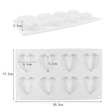 8 cavity 3D heart mould