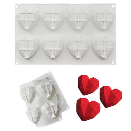 8 cavity 3D heart mould