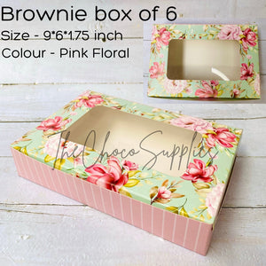 Pink Floral 6 Brownie of Box