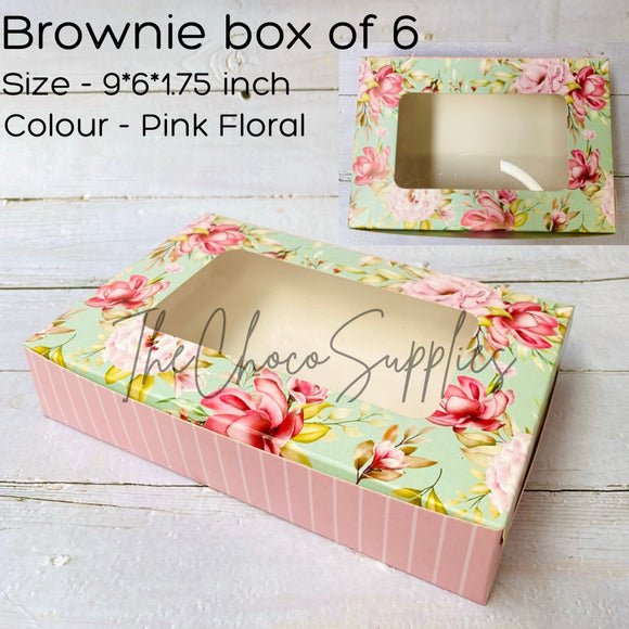 Pink Floral 6 Brownie of Box
